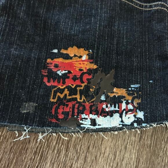 Vintage Marithé François Girbaud Denim Micro Mini Skirt Size 31 Y2K Graphic Logo - Picture 10 of 14